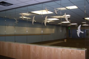 Bird design with dusted crystal for a interior design finish Interior Design Films - Privacy Films