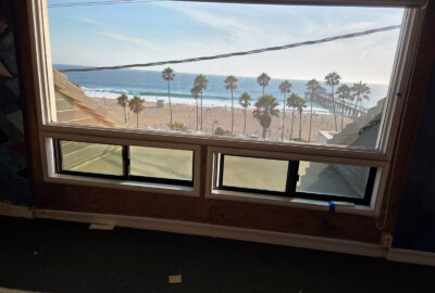 Window film installation for office space